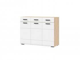 Комод 1200 КМ-01 Либерти (дуб сонома/белый глянец) в Кочках - kochki.mebel-nsk.ru | фото