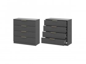 Комод 4 ящика (МДФ) Эккервуд (графит) в Кочках - kochki.mebel-nsk.ru | фото