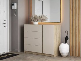 Комод Бостон  КМ-001 (дуб крафт серый/кашемир) в Кочках - kochki.mebel-nsk.ru | фото