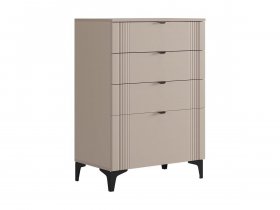 Комод Рич (кашемир/фрапучино матовый/черный) в Кочках - kochki.mebel-nsk.ru | фото