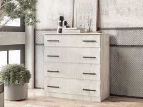 Комод Стандарт-6 NEW (дуб крафт белый) в Кочках - kochki.mebel-nsk.ru | фото