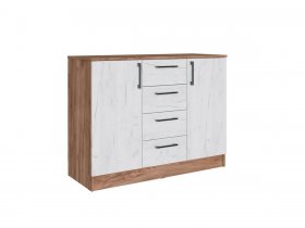 Комод Вегас (дуб крафт табачный/дуб крафт белый) в Кочках - kochki.mebel-nsk.ru | фото