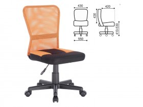 Кресло компактное BRABIX Smart MG-313, без подлокотников, комбинированное, черное/оранжевое в Кочках - kochki.mebel-nsk.ru | фото