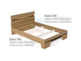 Кровать двуспальная 1,4 м Ницца в Кочках - kochki.mebel-nsk.ru | фото