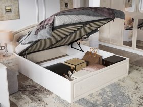 Кровать двуспальная 1,6 м Венеция КРМП-160 с подъемным механизмом в Кочках - kochki.mebel-nsk.ru | фото