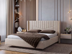 Кровать двуспальная 1,6м Диор (кашемир суфле (велюр)) в Кочках - kochki.mebel-nsk.ru | фото