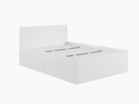 Кровать двуспальная с ящиками 1,4м Мадера-М1400 (белый) в Кочках - kochki.mebel-nsk.ru | фото
