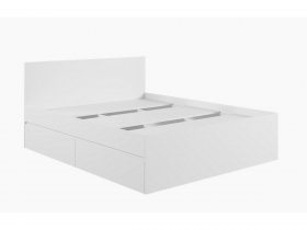 Кровать двуспальная с ящиками 1,6м Мадера-М1600 (белый) в Кочках - kochki.mebel-nsk.ru | фото