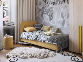 Кровать односпальная Лео 0,9 м в Кочках - kochki.mebel-nsk.ru | фото