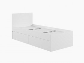 Кровать односпальная с ящиками 0,9м Мадера-М900 (белый) в Кочках - kochki.mebel-nsk.ru | фото