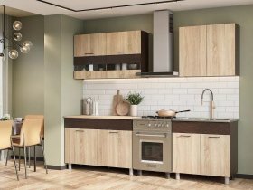 Кухонный гарнитур Босфор 2,0м (дуб сонома/венге) в Кочках - kochki.mebel-nsk.ru | фото