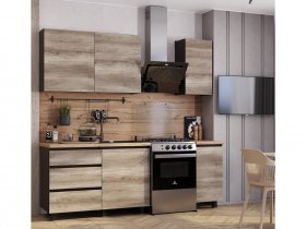 Кухонный гарнитур Энигма 1,6м (венге/дуб каньон) в Кочках - kochki.mebel-nsk.ru | фото