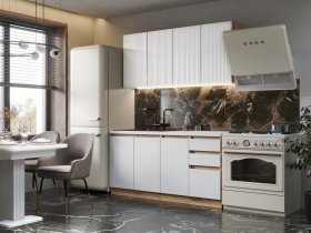 Кухонный гарнитур Ника 1,6 м (белый) в Кочках - kochki.mebel-nsk.ru | фото