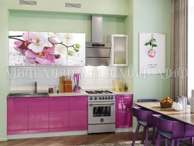 Кухонный гарнитур Орхидея (сиреневый) в Кочках - kochki.mebel-nsk.ru | фото