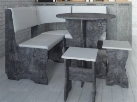 Кухонный уголок Лотос  (цемент темный к/з White) в Кочках - kochki.mebel-nsk.ru | фото