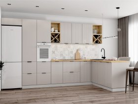 Модульная кухня Фенис (3Д тирамису) в Кочках - kochki.mebel-nsk.ru | фото