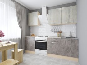 Модульная кухня Йота (пикард/цемент) в Кочках - kochki.mebel-nsk.ru | фото
