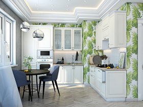 Модульная кухня Ницца (дуб кремовый) в Кочках - kochki.mebel-nsk.ru | фото