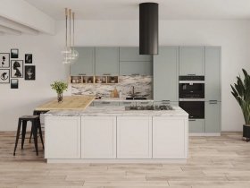 Модульная кухня Перо 3,4м (оазис) в Кочках - kochki.mebel-nsk.ru | фото