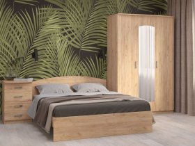 Модульная спальня Ирина (дуб крафт золотой) в Кочках - kochki.mebel-nsk.ru | фото