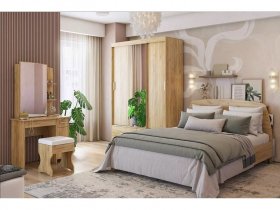 Модульная спальня Виктория-1 (дуб крафт золотой) в Кочках - kochki.mebel-nsk.ru | фото