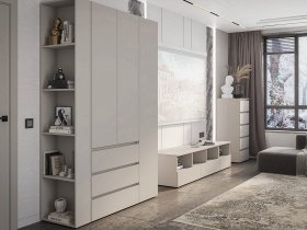 Модульная стенка Люмо (кашемир) в Кочках - kochki.mebel-nsk.ru | фото