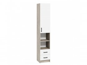 Пенал ШП Вега (дуб крафт серый/белый) в Кочках - kochki.mebel-nsk.ru | фото