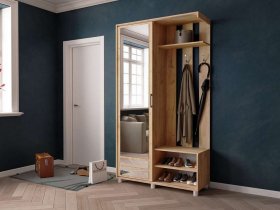 Прихожая «Ларго-2» (дуб крафт золотой) в Кочках - kochki.mebel-nsk.ru | фото