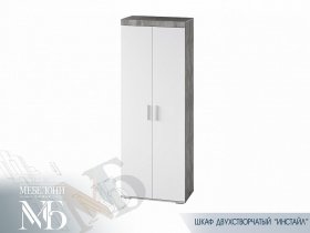 Шкаф двухстворчатый Инстайл ШК-29 (бетон/белый) в Кочках - kochki.mebel-nsk.ru | фото