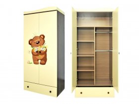 Шкаф двухстворчатый Мишутка-2 в Кочках - kochki.mebel-nsk.ru | фото