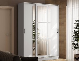 Шкаф-купе 1,6м «Стиль-2» (белый) в Кочках - kochki.mebel-nsk.ru | фото