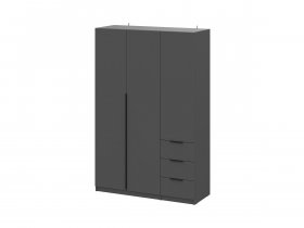 Шкаф трехстворчатый с ящиками ШК-22 (графит) в Кочках - kochki.mebel-nsk.ru | фото