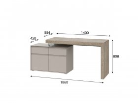 Стол 22 J-КШ Этна (дуб эндгрей/кашемир) в Кочках - kochki.mebel-nsk.ru | фото
