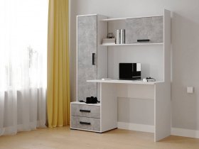 Стол письменный «Квартет-9» (белый/ателье светлое) в Кочках - kochki.mebel-nsk.ru | фото