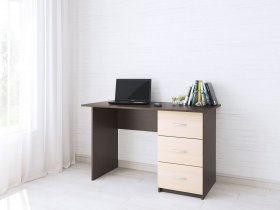 Стол письменный Сити-1 (венге/дуб молочный) в Кочках - kochki.mebel-nsk.ru | фото