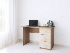Стол письменный Сити-1 (ясень шимо темный/дуб сонома) в Кочках - kochki.mebel-nsk.ru | фото