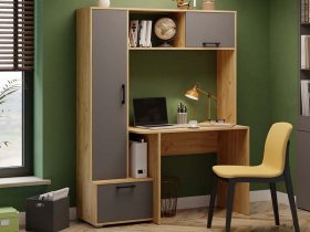 Стол письменный тип 15 (дуб крафт золотой/графит серый) в Кочках - kochki.mebel-nsk.ru | фото