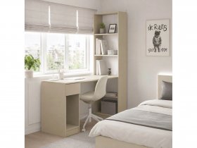 Стол письменный угловой «Лайт» 10.01 (сатин) в Кочках - kochki.mebel-nsk.ru | фото