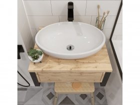 Тумба GRUNGE LOFT 60П 1в.я Дуб Вотан в Кочках - kochki.mebel-nsk.ru | фото