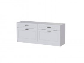 Тумба под ТВ Апполия гостиная (белый/белый дуб) в Кочках - kochki.mebel-nsk.ru | фото