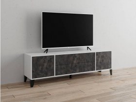 Тумба под ТВ Парус-10 (белый/мальта грей) в Кочках - kochki.mebel-nsk.ru | фото