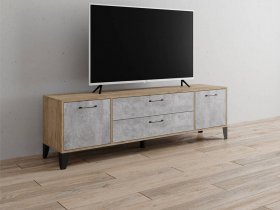 Тумба под ТВ Парус-13 (дуб крафт серый/цемент) в Кочках - kochki.mebel-nsk.ru | фото