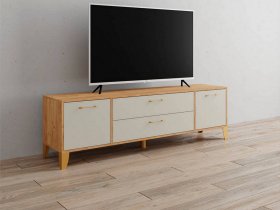 Тумба под ТВ Парус-13 (дуб крафт золотой/кашемир) в Кочках - kochki.mebel-nsk.ru | фото