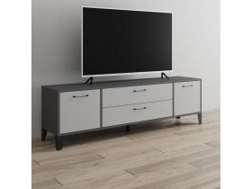 Тумба под ТВ Парус-13 (графит серый/камень серый) в Кочках - kochki.mebel-nsk.ru | фото