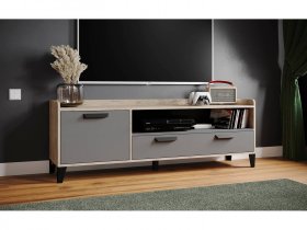 Тумба под ТВ Парус-8 (дуб крафт серый/графит серый) в Кочках - kochki.mebel-nsk.ru | фото
