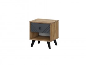 Тумба прикроватная Байкал (дуб крафт золотой/графит) в Кочках - kochki.mebel-nsk.ru | фото