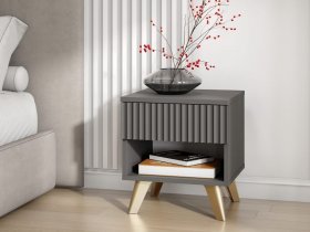 Тумба прикроватная Эккервуд (графит) в Кочках - kochki.mebel-nsk.ru | фото